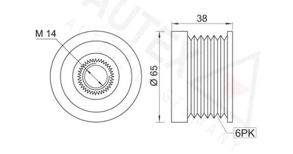 Poulie roue libre, alternateur AUTEX 654079