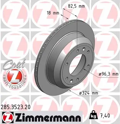 Disque de frein ZIMMERMANN 285.3523.20