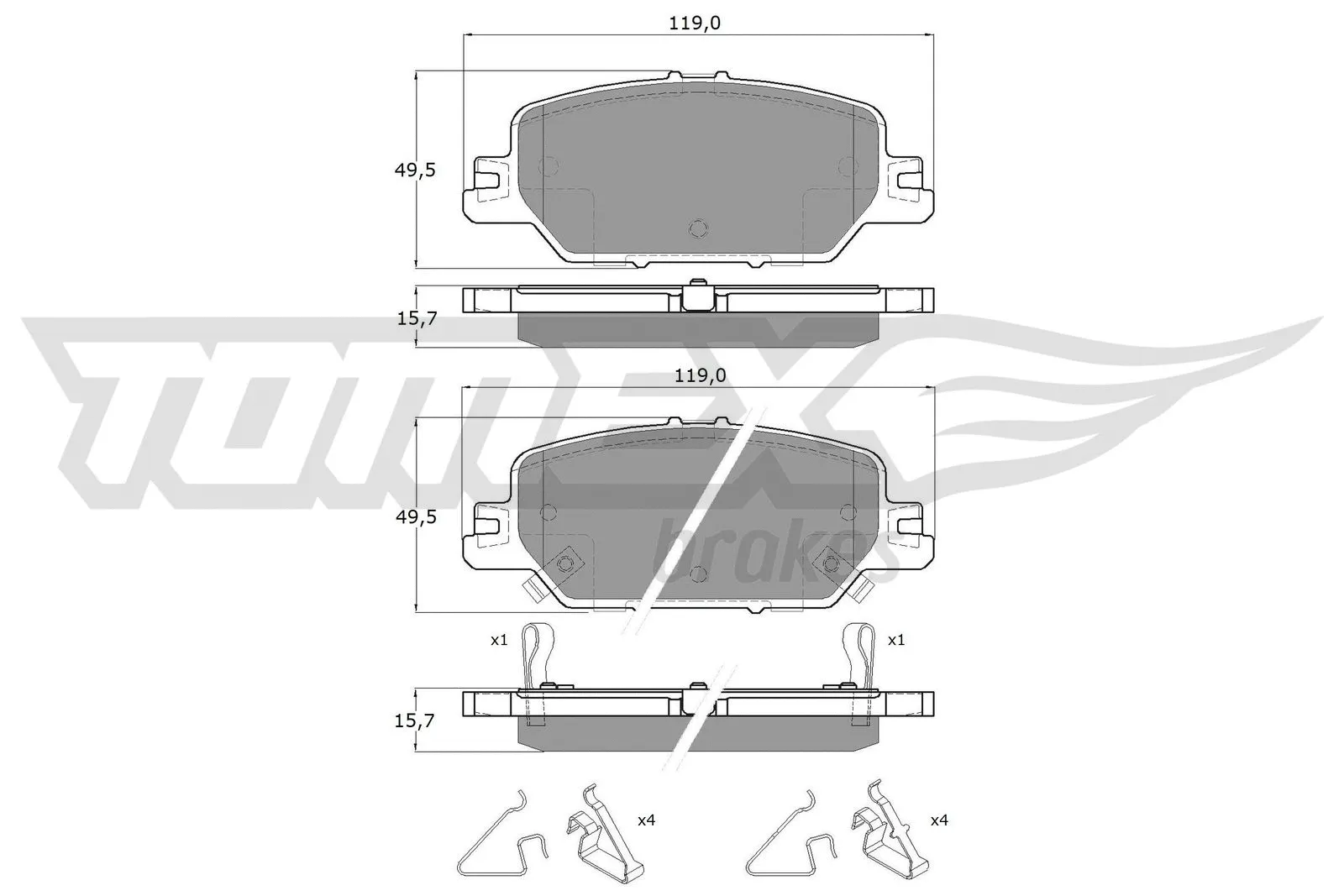 Kit de plaquettes de frein, frein à disque TOMEX Brakes TX 19-66