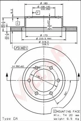 Disque de frein VILLAR 628.1601