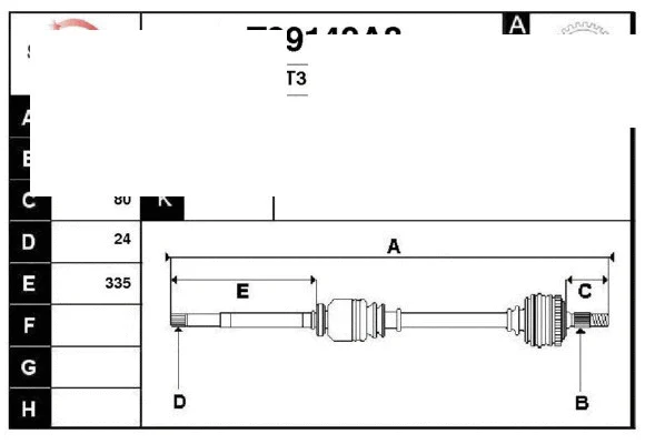 Arbre de transmission Technika 18140A3