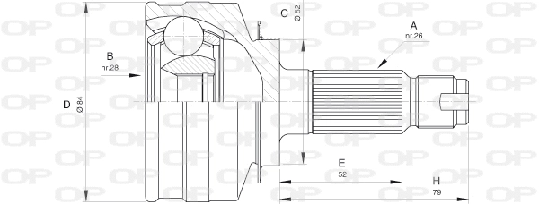 Jeu de joints, arbre de transmission OPEN PARTS CVJ5517.10