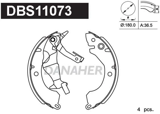 Jeu de mâchoires de frein DANAHER DBS11073