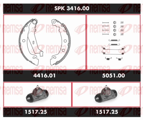Kit de freins, freins à tambours REMSA SPK 3416.00