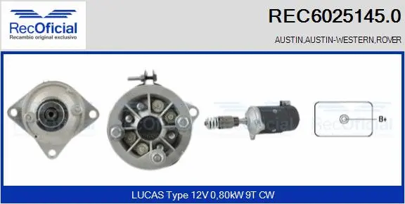 Démarreur RECOFICIAL REC6025145.0