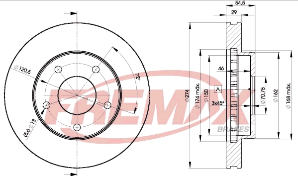 Disque de frein FREMAX BD-3966