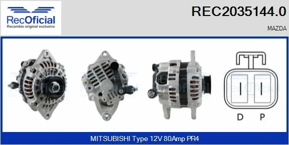 Alternateur RECOFICIAL REC2035144.0