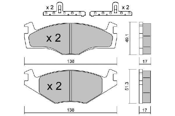 Kit de plaquettes de frein, frein à disque AISIN BPVW-1035