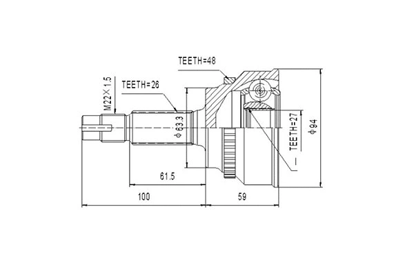 Jeu de joints, arbre de transmission DYNAMATRIX DCV859175