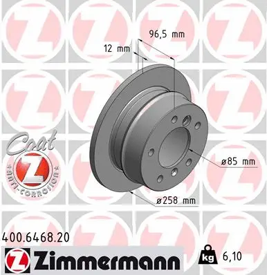 Disque de frein ZIMMERMANN 400.6468.20