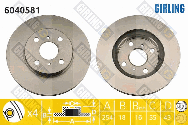Disque de frein GIRLING 6040581
