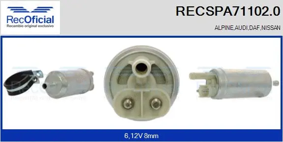 Pompe à carburant RECOFICIAL RECSPA71102.0