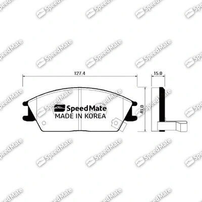 Kit de plaquettes de frein, frein à disque SpeedMate SM-BPH003