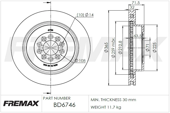 Disque de frein FREMAX BD-6746