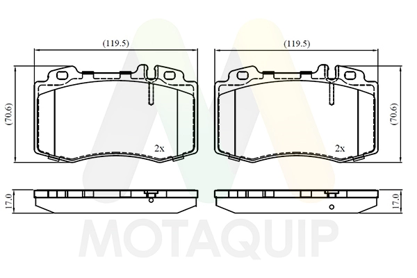 Kit de plaquettes de frein, frein à disque MOTAQUIP LVXL1073