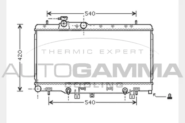 Radiateur, refroidissement du moteur AUTOGAMMA 104314