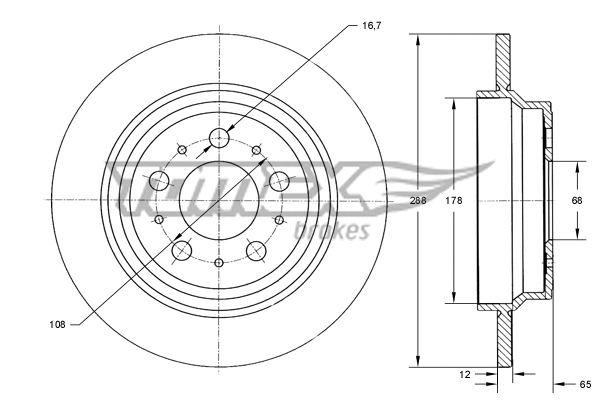 Disque de frein TOMEX Brakes TX 71-17