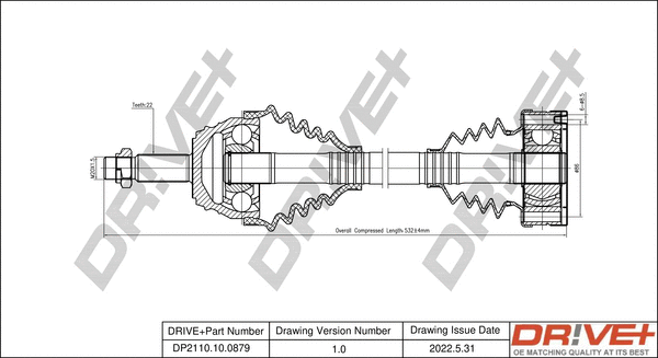 Arbre de transmission Dr!ve+ DP2110.10.0879