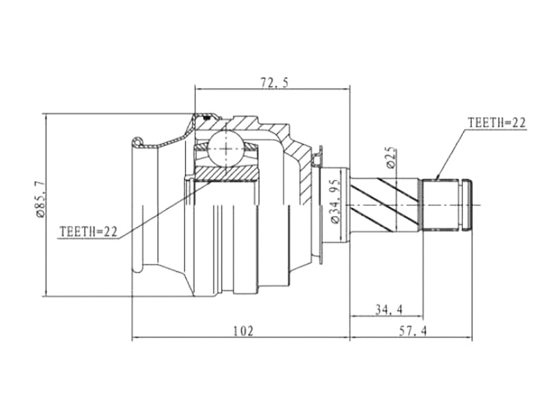 Jeu de joints, arbre de transmission A.Z. Meisterteile AZMT-43-030-1072