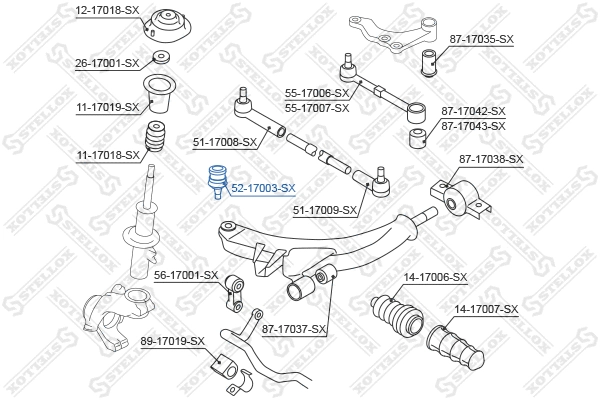 Rotule de suspension STELLOX 52-17003-SX