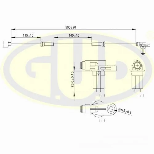Capteur, vitesse de roue G.U.D. GABS01029