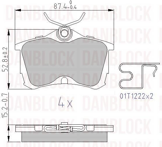 Kit de plaquettes de frein, frein à disque DANBLOCK DB 510449