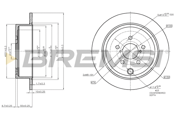 Disque de frein BREMSI CD7883S