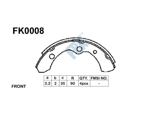 Jeu de mâchoires de frein FBK FK0008