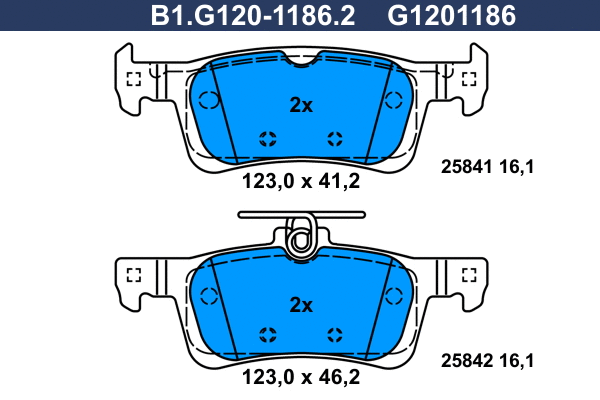 Kit de plaquettes de frein, frein à disque GALFER B1.G120-1186.2