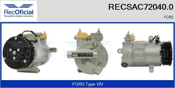 Compresseur, climatisation RECOFICIAL RECSAC72040.0