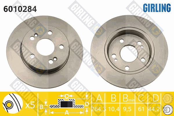 Disque de frein GIRLING 6010284