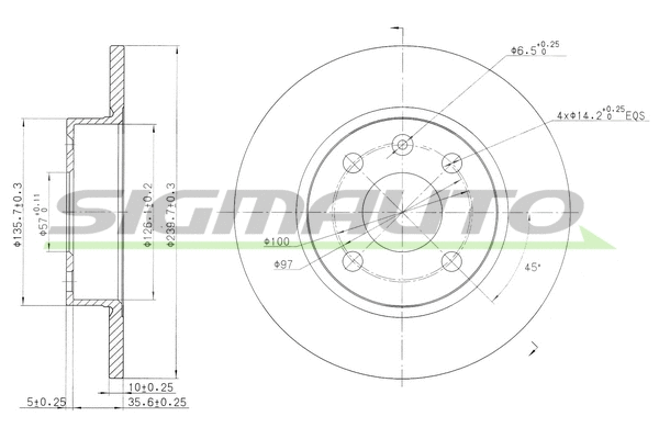 Disque de frein SIGMAUTO DBB283S