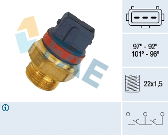Interrupteur de température, ventilateur de radiateur FAE 37930