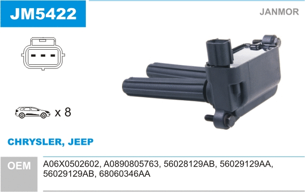 Bobine d'allumage JANMOR JM5422