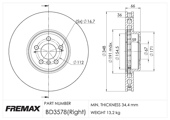Disque de frein FREMAX BD-3578