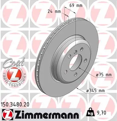 Disque de frein ZIMMERMANN 150.3480.20