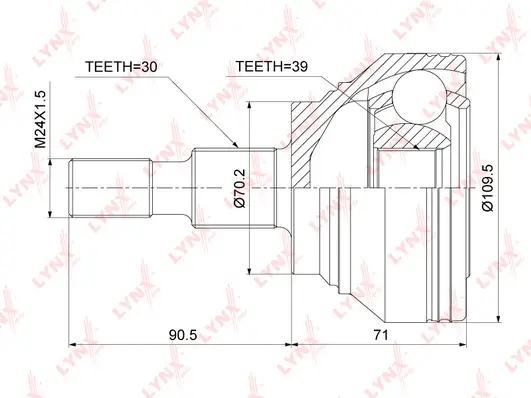 Jeu de joints, arbre de transmission LYNXAUTO CO-3893