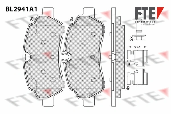Kit de plaquettes de frein, frein à disque FTE 9011185