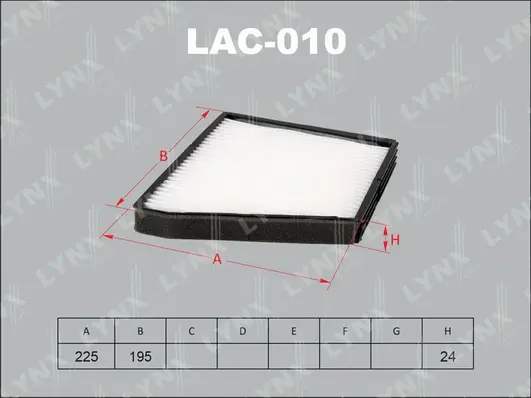 Filtre, air de l'habitacle LYNXAUTO LAC-010