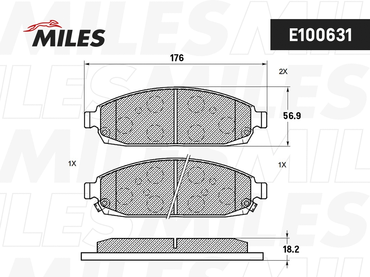 Kit de plaquettes de frein, frein à disque MILES E100631