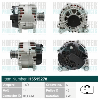 Alternateur HOFFER H5515278