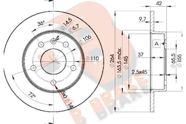 Disque de frein R BRAKE 78RBD29110
