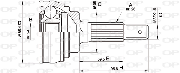 Jeu de joints, arbre de transmission OPEN PARTS CVJ5067.10
