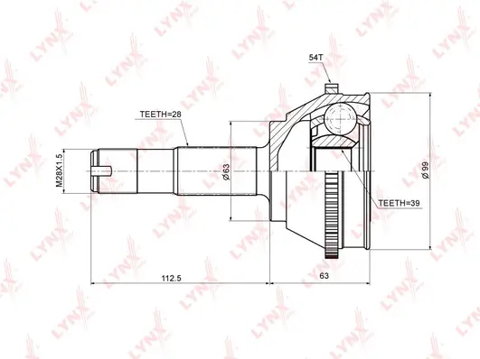 Jeu de joints, arbre de transmission LYNXAUTO CO-2213A