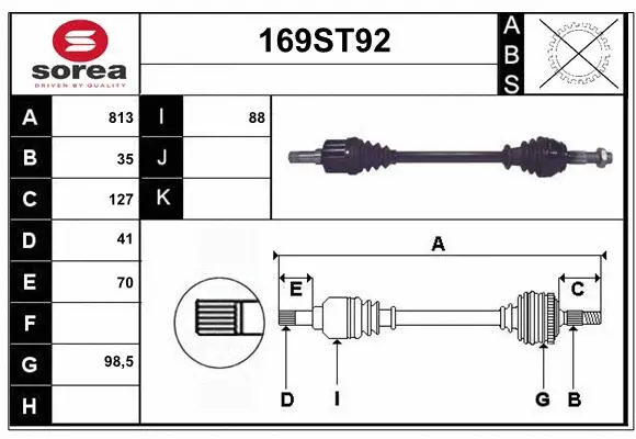 Arbre de transmission STARTCAR 169ST92