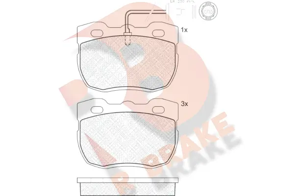 Kit de plaquettes de frein, frein à disque R BRAKE RB0839