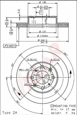 Disque de frein VILLAR 628.1500