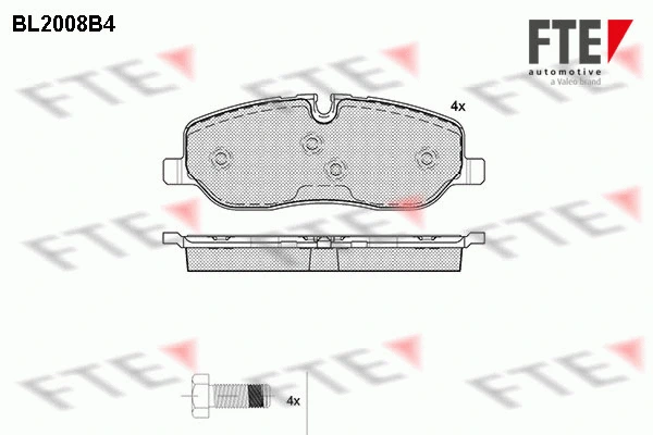 Kit de plaquettes de frein, frein à disque FTE 9010593