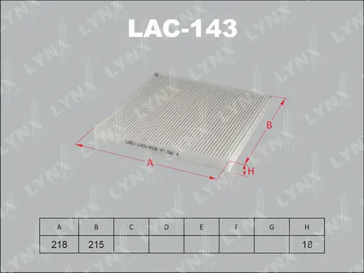 Filtre, air de l'habitacle LYNXAUTO LAC-143