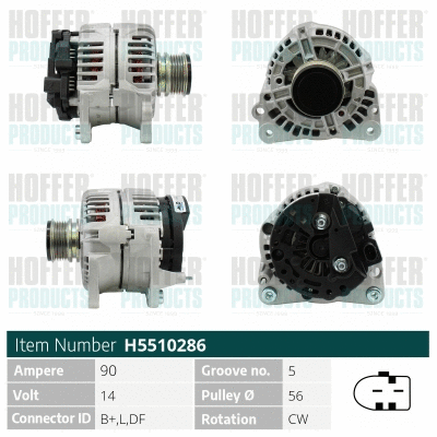 Alternateur HOFFER H5510286